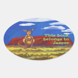 Kangaroo Stationery Ovaler Aufkleber