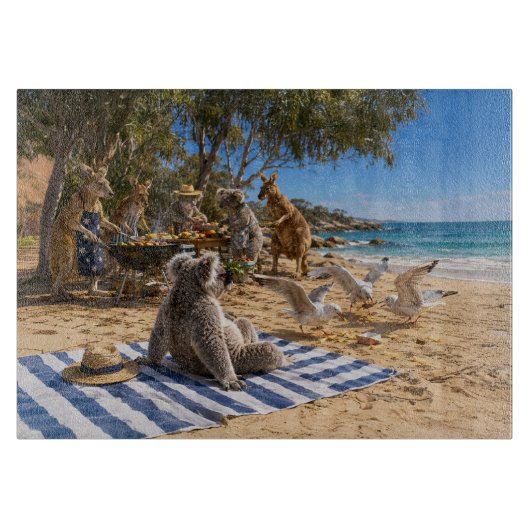 Kangaroo-Strand-Barbecue Schneidebrett (Vorderseite)