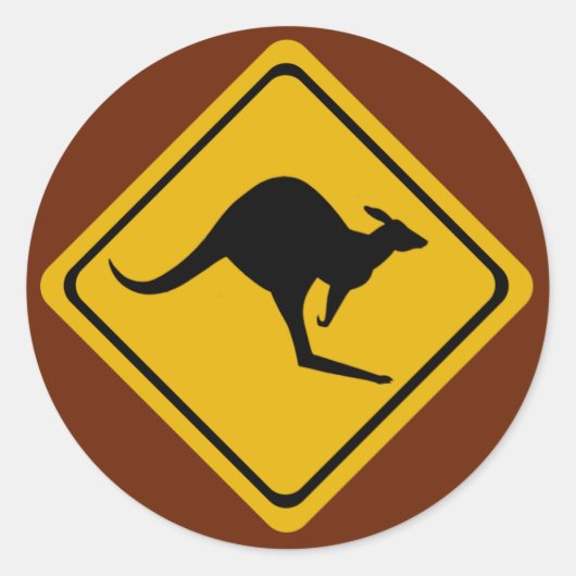 Kangaroo-Straße Runder Aufkleber (Vorderseite)
