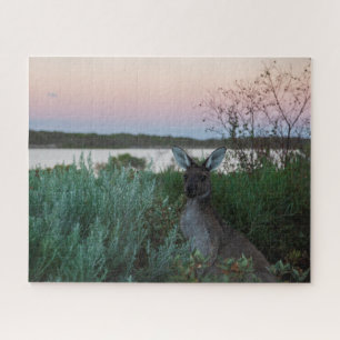 Kangaroo Sunset am Lake Australia, 520 Stück Puzzle