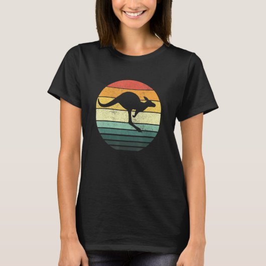 Kangaroo Sunset Retro Vintag Kangaroo T-Shirt (Vorderseite)