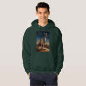 Kangaroo-Szene mit australischem Aborigine-Thema Hoodie (Vorne ganz)