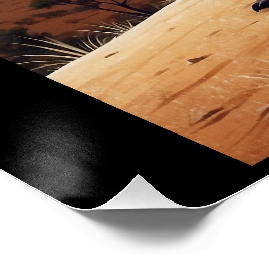 Kangaroo-Szene mit australischem Aborigine-Thema Poster (Ecke)