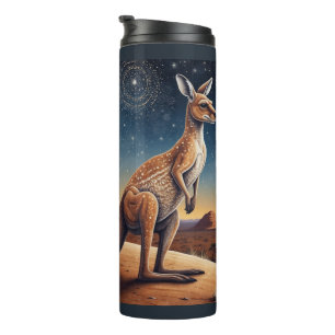 Kangaroo-Szene mit australischem Aborigine-Thema Thermosbecher