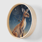 Kangaroo-Szene mit australischem Aborigine-Thema Uhr (Winkel)