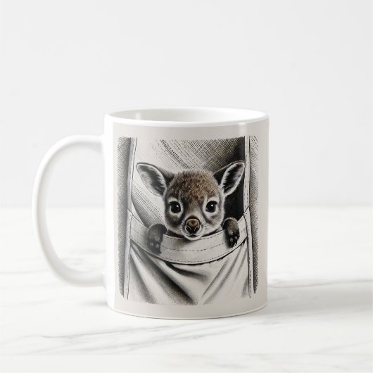 Kangaroo Tasse, Niedliches Baby Joey Design Kaffeetasse (Links)