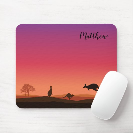 Kangaroo Themed Personalisiert Mouse Pad Mousepad (Mit Mouse)