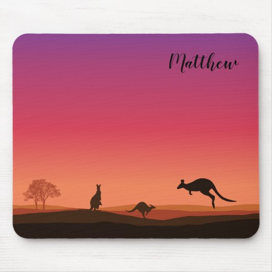 Kangaroo Themed Personalisiert Mouse Pad Mousepad (Vorne)