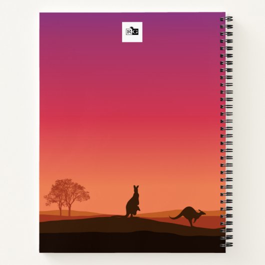 Kangaroo Themed Personalisiert Notebook Notizblock (Rückseite)