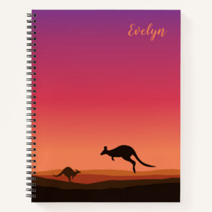 Kangaroo Themed Personalisiert Notebook Notizblock