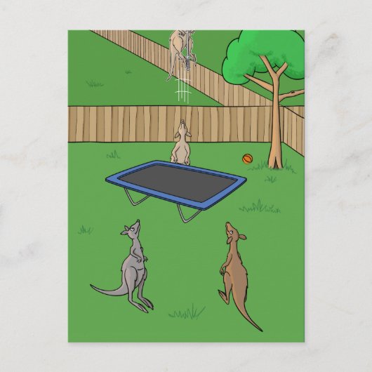 Kangaroo Trampolin Bounce Postkarte (Vorderseite)