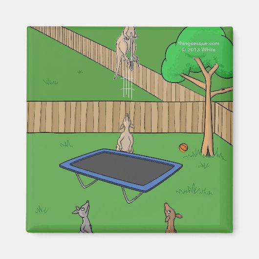 Kangaroo Trampoline Bounce Magnet (Vorne)