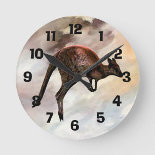 Kangaroo-Uhr Runde Wanduhr
