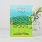 Kangaroo und Blätter Geburtstagsfeierlichkeiten Einladung (Stehend Vorderseite)