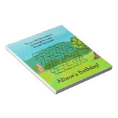 Kangaroo und Blätter Maze Birthday Notepad Notizblock (angewinkelt)