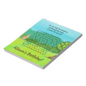 Kangaroo und Blätter Maze Birthday Notepad Notizblock (Rotiert)