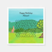 Kangaroo und Blätter Maze Birthday Paper Napkins Serviette (Vorderseite)