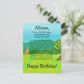 Kangaroo und Blätter Maze Birthday Postkarten (Stehend Vorderseite)