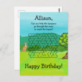 Kangaroo und Blätter Maze Birthday Postkarten (Vorne/Hinten)