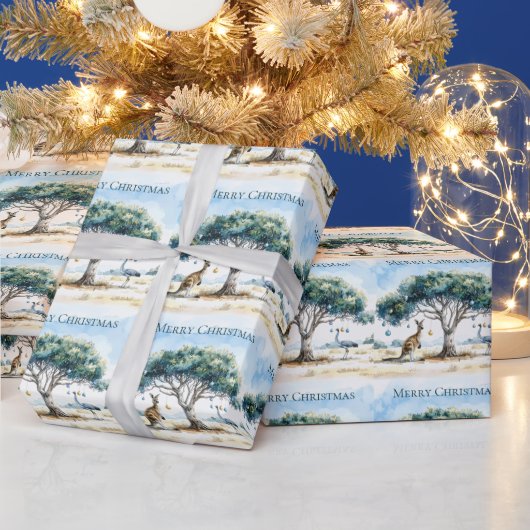 Kangaroo und Emu Weihnachten Gumtree Baubles Geschenkpapier (Feiertage)