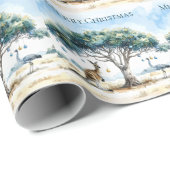 Kangaroo und Emu Weihnachten Gumtree Baubles Geschenkpapier (Rolleneckpunkt)