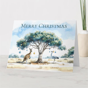 Kangaroo und Emu Weihnachten Gumtree Baubles Karte