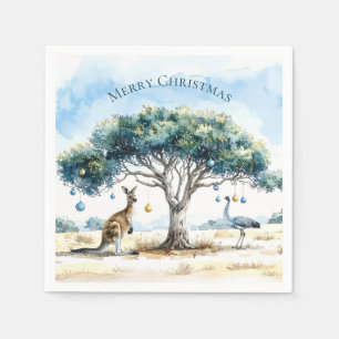 Kangaroo und Emu Weihnachten Gumtree Baubles Serviette