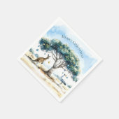 Kangaroo und Emu Weihnachten Gumtree Baubles Serviette (Ecke)
