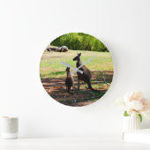 Kangaroo und ihre Joey, Wall Clock Große Wanduhr (Zuhause)