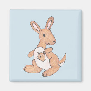 Kangaroo und Joey Magnet