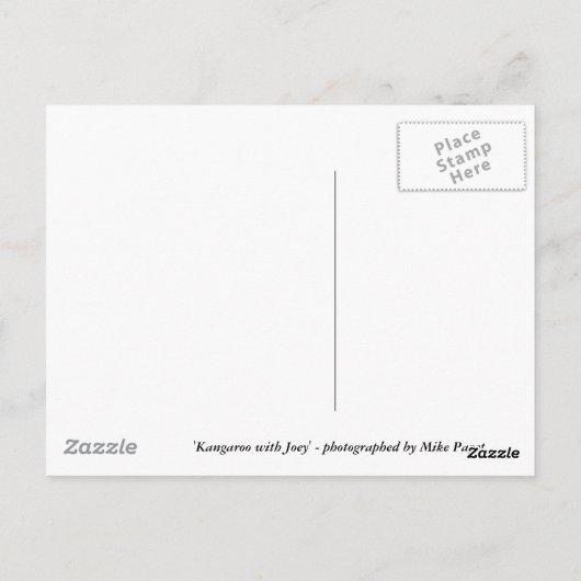 Kangaroo und Joey Postkarte (Rückseite)