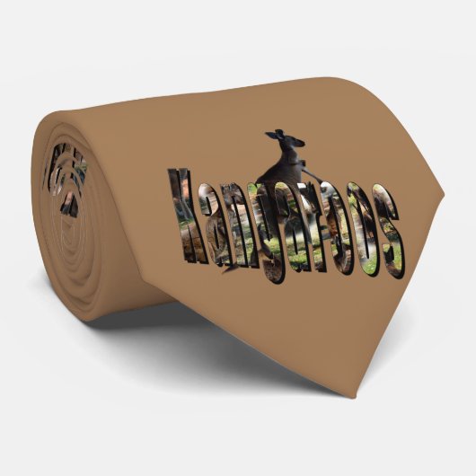 Kangaroo- und Kangaroos-Bildlogo, Krawatte (Gerollt)