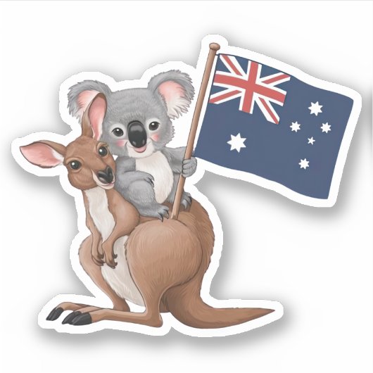 Kangaroo und Koala Aufkleber (Vorderseite)