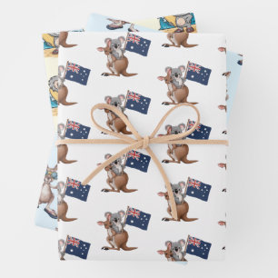 Kangaroo und Koala Geschenkpapier Set