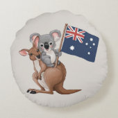 Kangaroo und Koala Rundes Kissen (Rückseite)