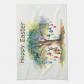Kangaroo unter dem Gumbaum mit Ostereiern Geschirrtuch (Vertikal)