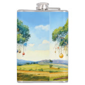 Kangaroo unter dem Hummer mit Weihnachtsbaumbaumho Flachmann (Rückseite)