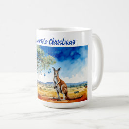 Kangaroo unter dem Hummer mit Weihnachtsbaumbaumho Kaffeetasse