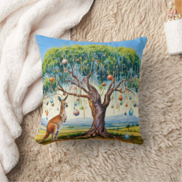 Kangaroo unter dem Hummer mit Weihnachtsbaumbaumho Kissen