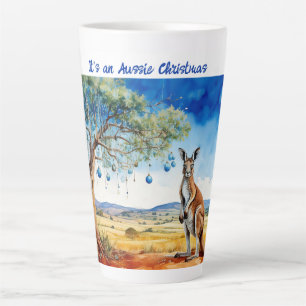 Kangaroo unter dem Hummer mit Weihnachtsbaumbaumho Milchtasse