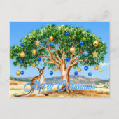 Kangaroo unter dem Hummer mit Weihnachtsbaumbaumho Postkarte (Vorderseite)