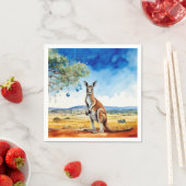 Kangaroo unter dem Hummer mit Weihnachtsbaumbaumho Serviette (Beispiel)