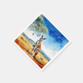 Kangaroo unter dem Hummer mit Weihnachtsbaumbaumho Serviette (Ecke)