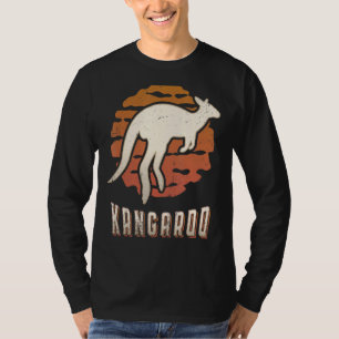 Kangaroo Vintag Retro Classic Animal Sunset T-Shirt