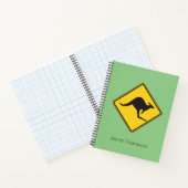 Kangaroo Warning Sign Notebook Personalisiert Notizblock (Innenseite)