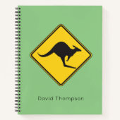 Kangaroo Warning Sign Notebook Personalisiert Notizblock (Vorderseite)