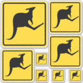 Kangaroo Warning Sign Sticker Set (Vorderseite)