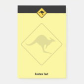 Kangaroo-Warnzeichen Post-it Klebezettel (Vorderseite)