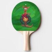 Kangaroo Weihnachten auf grün gestrichen Tischtennis Schläger (Rückseite)