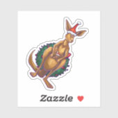 Kangaroo Weihnachten Aufkleber (Blatt)